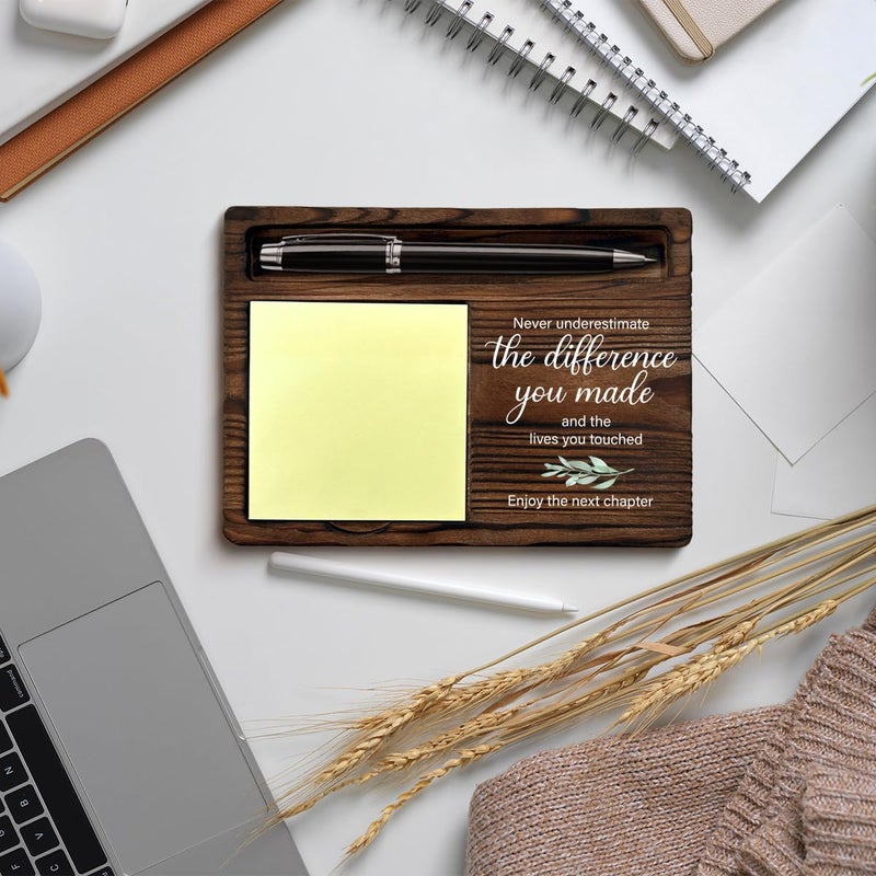 QODMGD Retirement Gifts for Men Women, Retired Leaving Farewell Goodbye Gifts for Coworker Boss Leader Teacher, Never Underestimate The Difference You Made Sticky Note Holder for Desk - Image 5